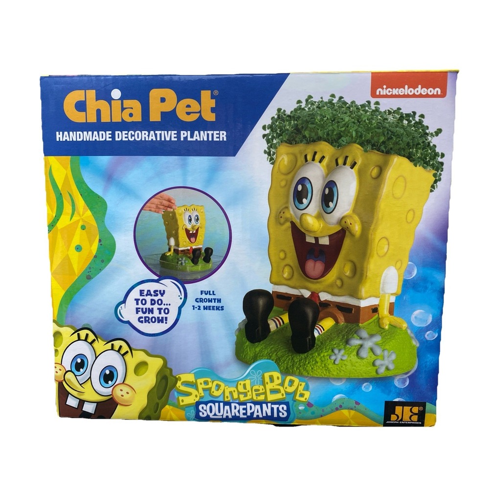 Nickelodeon Chia Pet SpongeBob SquarePants Handmade Decorative Planter New